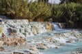 The mill waterfalls, Saturnia, Grosseto, Tuscany, Italy. Royalty Free Stock Photo