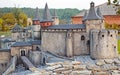 View on the miniature model of old medieval Kamianets-Podilskyi Castle