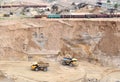 View on the mining quarry. Plant for the production sand and gravel for the construction industry.