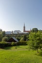 View on minor basilica in Grybow, Beskid Sadecki, Poland