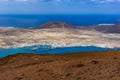 View from Mirador del Rio to Caleta del Sebo on La Graciosa, Lanzarote