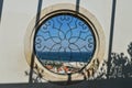 View from Miradouro Santa Luzia through round window