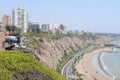 View at Miraflores Lima sea costline. Royalty Free Stock Photo
