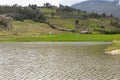 view of the Miramar Lagoon 3,189 masl in the morning, located in Caraz, Ancash - Peru