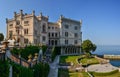 View on Miramare castle on the gulf of Trieste