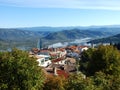 View of the Mirna River valley and autumn morning fog from the old town of Motovun - Istra, Croatia /Pogled na dolinu rijeke Mirne