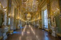 View of the Mirror Gallery in Palazzo Reale. The Royal Palace, in the italian city of Genoa, UNESCO World Heritage Site, Italy. Royalty Free Stock Photo