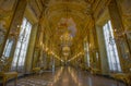 View of the Mirror Gallery in Palazzo Reale. The Royal Palace, in the italian city of Genoa, UNESCO World Heritage Site, Italy. Royalty Free Stock Photo