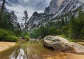 View of the Mirror Lake in Yosemite National Park, USA Royalty Free Stock Photo