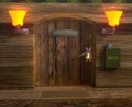 View on mister mouse home wooden door