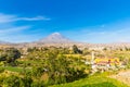 View of Misty Volcano in Arequipa, Peru, South America Royalty Free Stock Photo