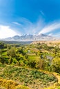 View of Misty Volcano in Arequipa, Peru, South America Royalty Free Stock Photo