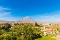 View of Misty Volcano in Arequipa, Peru, South America Royalty Free Stock Photo