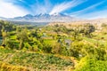 View of Misty Volcano in Arequipa, Peru, South America Royalty Free Stock Photo