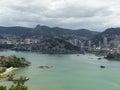 View of the mitante in the Penha Convent, overlooking the small beach of Vila Velha. Royalty Free Stock Photo