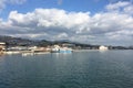 View of the Miyajima jetty at the sunny day