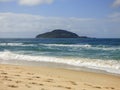 A view of Mocambique beach, island in the background - Florianopolis, Brazil