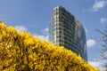 view of the modern ADAC building in Munich, Germany