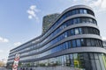 view of the modern ADAC building in Munich, Germany