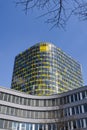 view of the modern ADAC building in Munich, Germany