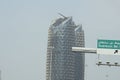 View of a modern architectural building located in Abudabi City Royalty Free Stock Photo