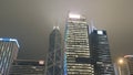 View of the modern architecture of Hong Kong. Stock. Amazing view of Hong Kong city at night Royalty Free Stock Photo