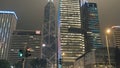 View of the modern architecture of Hong Kong. Stock. Amazing view of Hong Kong city at night Royalty Free Stock Photo