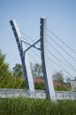 View of modern bridge pylon. Royalty Free Stock Photo