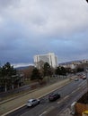 View on a modern buildings with the main street in wiesbaden hessen germany