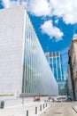 View of modern buildings from sqare next to Congress Column in Brussels