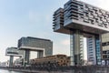 View of modern buildings on the waterfront cologne. Royalty Free Stock Photo