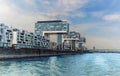 View of modern buildings on the waterfront cologne. Royalty Free Stock Photo