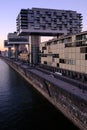 View of modern buildings on the waterfront cologne