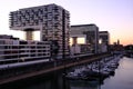 View of modern buildings on the waterfront cologne Royalty Free Stock Photo