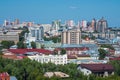 View of a modern city, a new neighborhood urban background Royalty Free Stock Photo