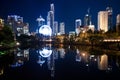 View on modern city at night