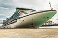Modern cruise ship at the dock in the port Royalty Free Stock Photo