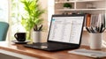A view of a modern email inbox interface on a laptop, with multiple categorized folders, a few starred emails Royalty Free Stock Photo