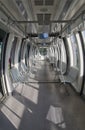 Modern and empty subway car