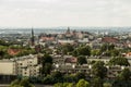 View of modern and historic Krakow from Krak Mound Royalty Free Stock Photo