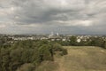 View of modern and historic Krakow from Krak Mound Royalty Free Stock Photo