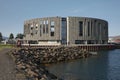 View on modern Hof Cultural and Conference Centre in downtown Akureyri city center in Iceland Royalty Free Stock Photo