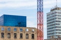 View on modern office building detail, glass surface.