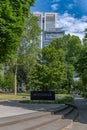 View of a modern office building in Frankfurt Westend