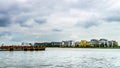 View of Modern Office Buildings on the shore of the Harbor in Amsterdam Royalty Free Stock Photo