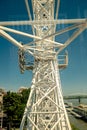 View of modern part of Slovakia capital city Bratislava, business district from new city carousel Royalty Free Stock Photo