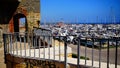 View of the modern port of Neptune from a terrace of the ancient village of the Lazio