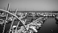 View of the modern port of Neptune from a terrace of the ancient village of the Lazio