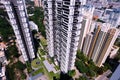 View of modern public residential housing, by Singapore government in Queenstown neighbourhood. HDB development, skyscrapers Royalty Free Stock Photo