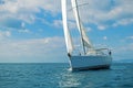 Modern sailing boat at the Aegean sea Royalty Free Stock Photo